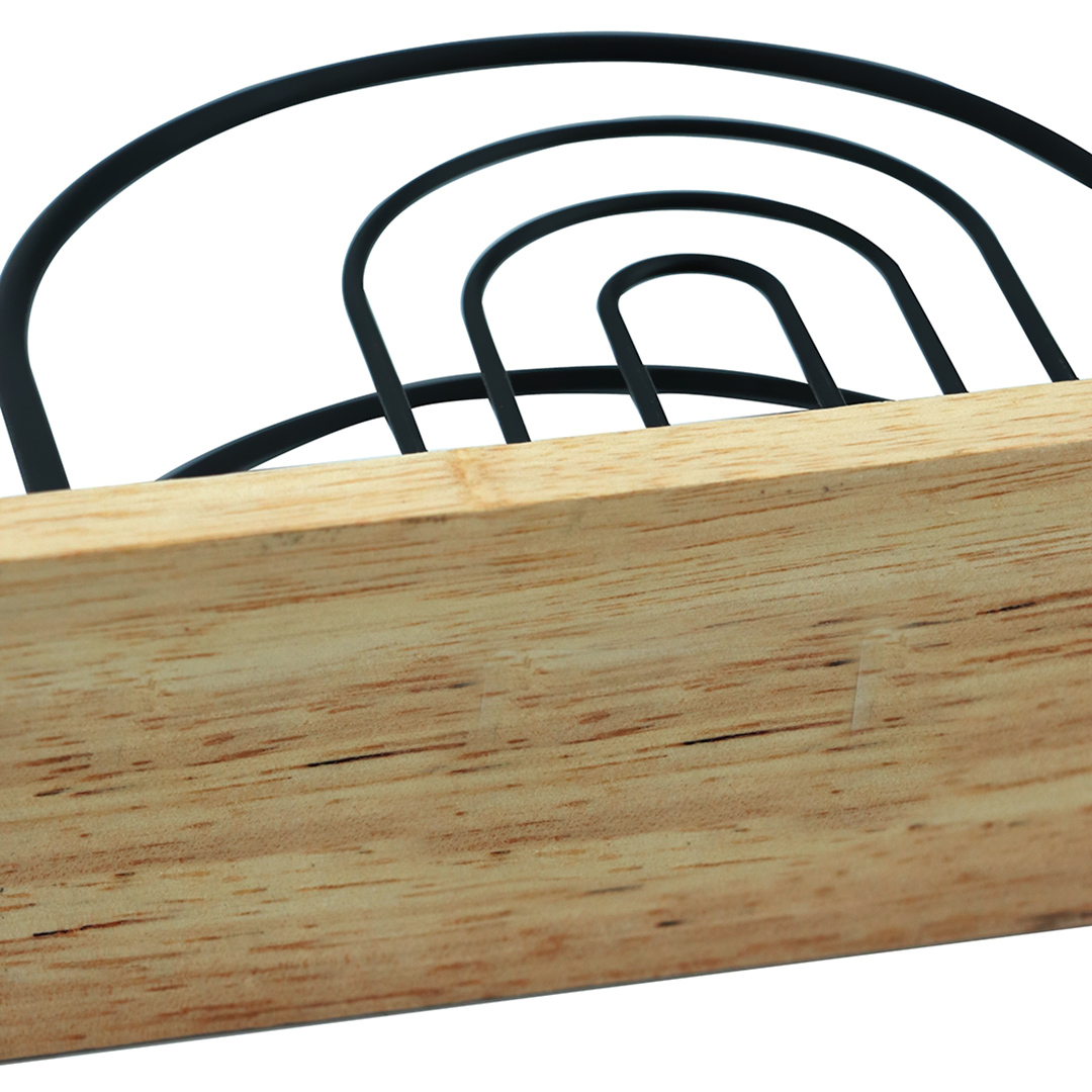 Fotografia para o produto Porta guardanapo em metal com base de madeira L13xP5xA9,2cm