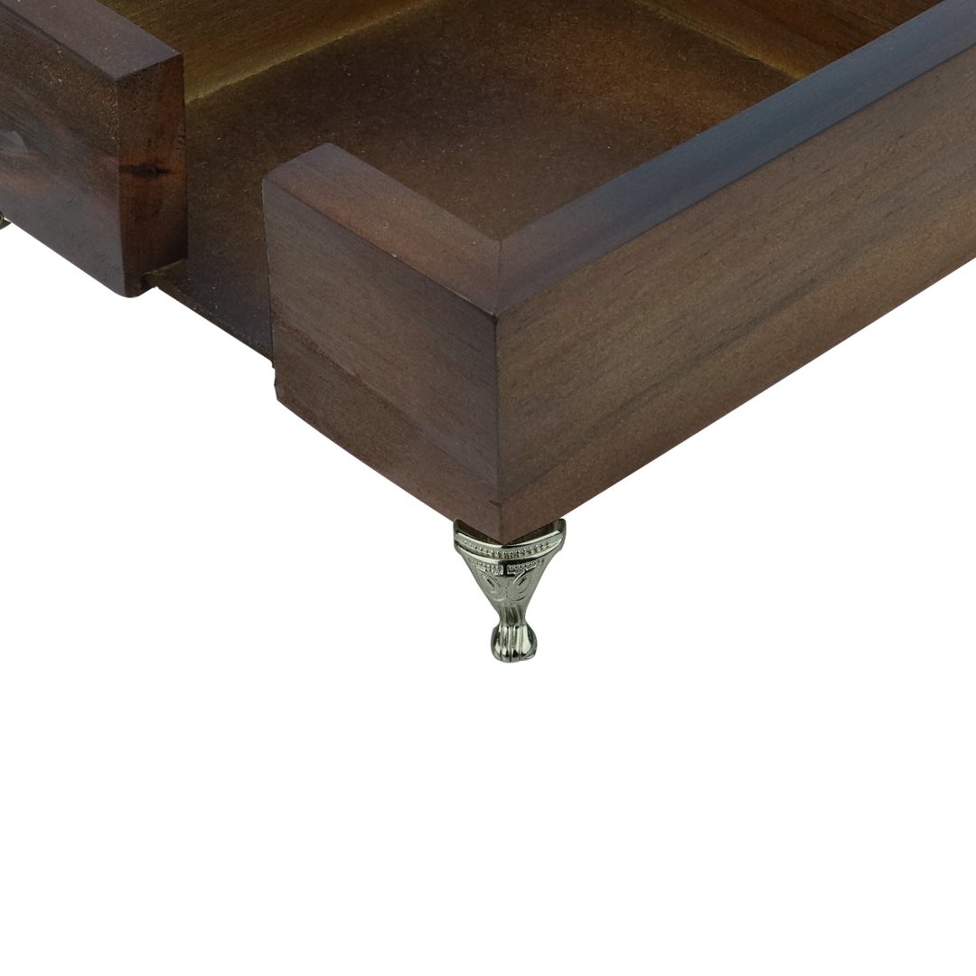 Fotografia para o produto Porta guardanapo quadrado de madeira com pé L15,5xP15,5xA7cm cor marrom