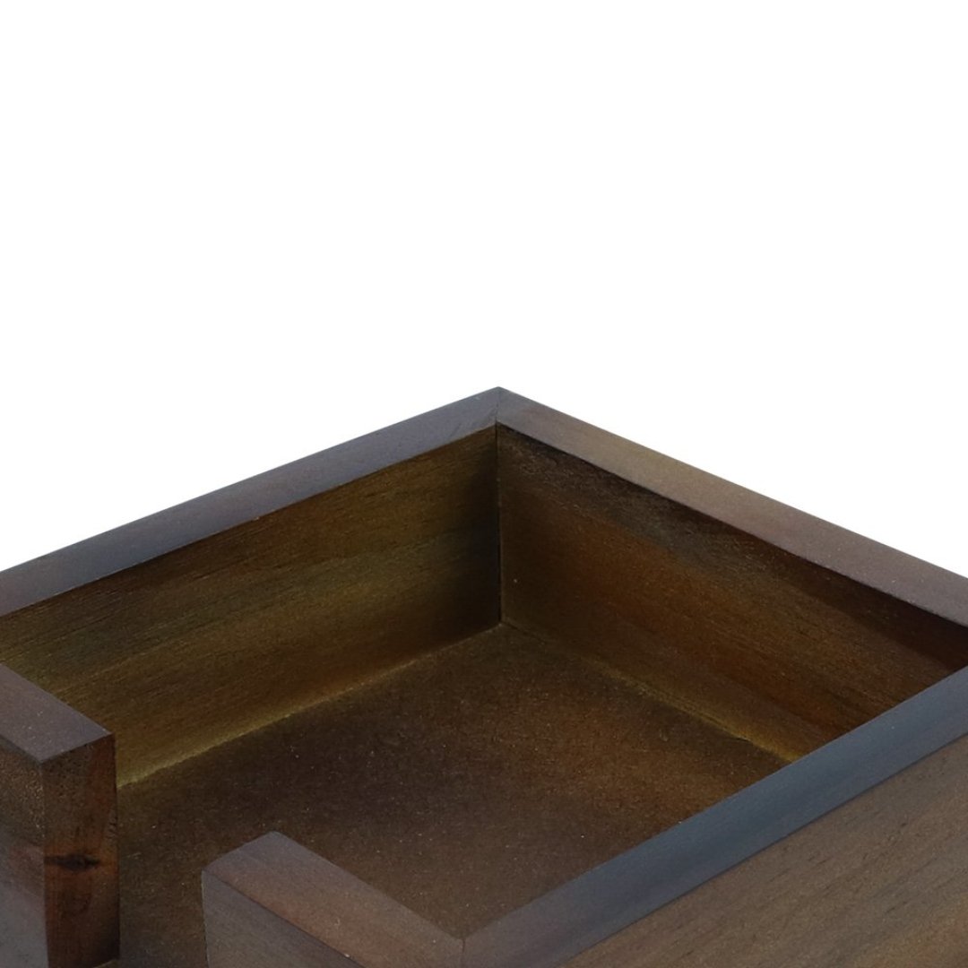 Fotografia para o produto Porta guardanapo quadrado de madeira com pé L15,5xP15,5xA7cm cor marrom