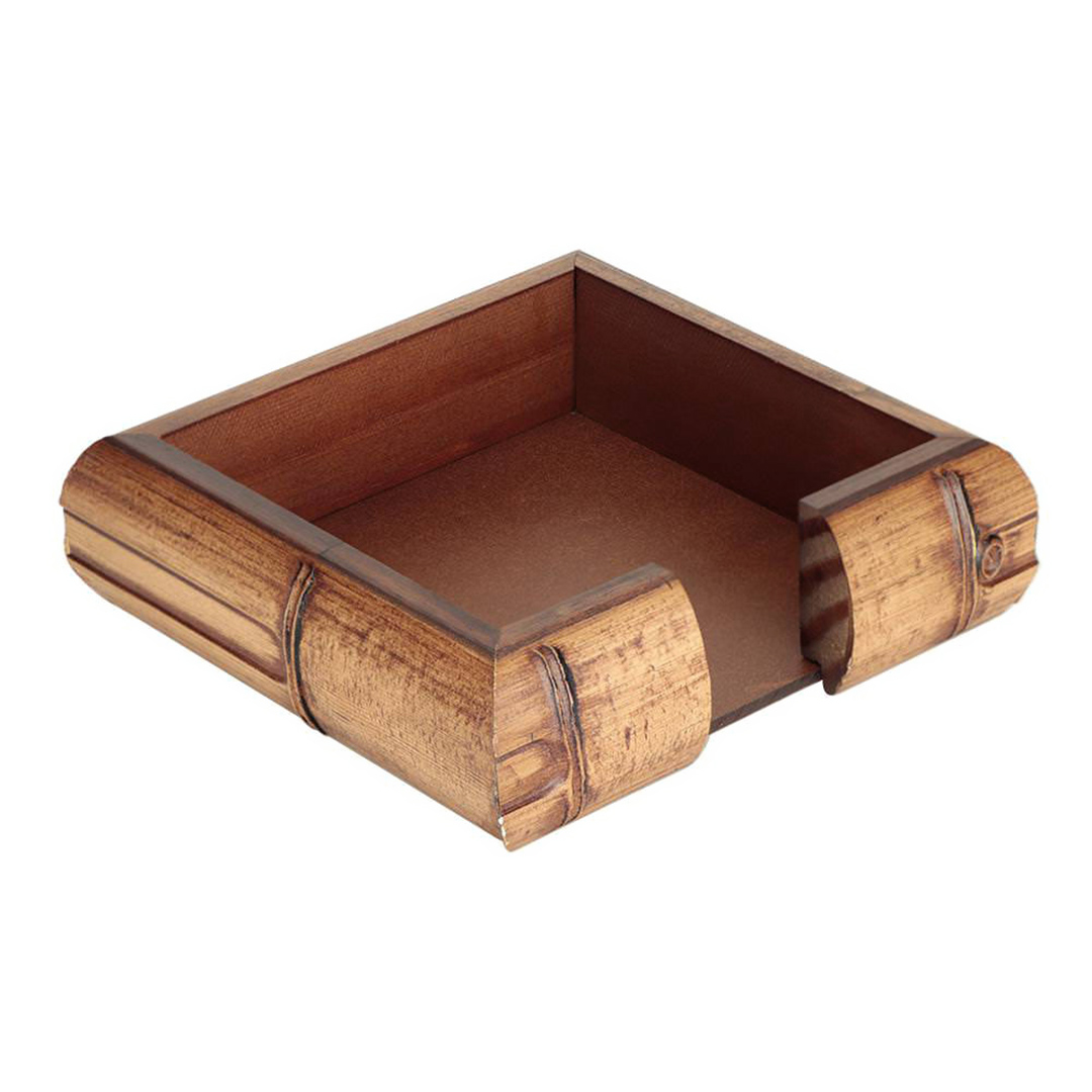 Imagem ilustrativa para Porta guardanapo quadrado de madeira L15,5xP15,5xA4,5cm cor marrom