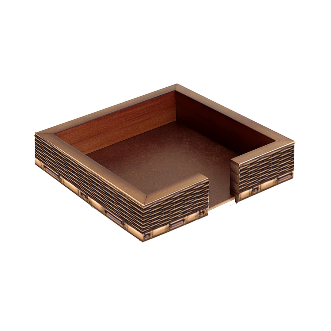 Imagem ilustrativa para Porta guardanapo quadrado de madeira L15,5xP15,5xA5cm cor marrom