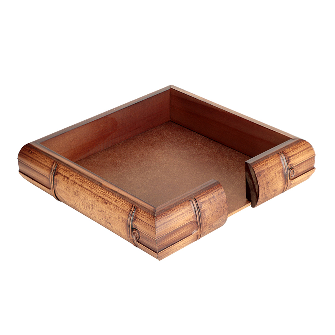 Imagem ilustrativa para Porta guardanapo quadrado de madeira L20xP20xA4,5cm cor marrom