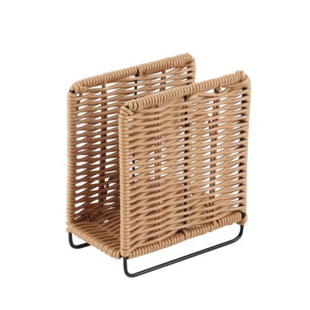 Imagem ilustrativa para Porta guardanapo quadrado em ferro e rattan P6,5xL12,3xA13,3cm