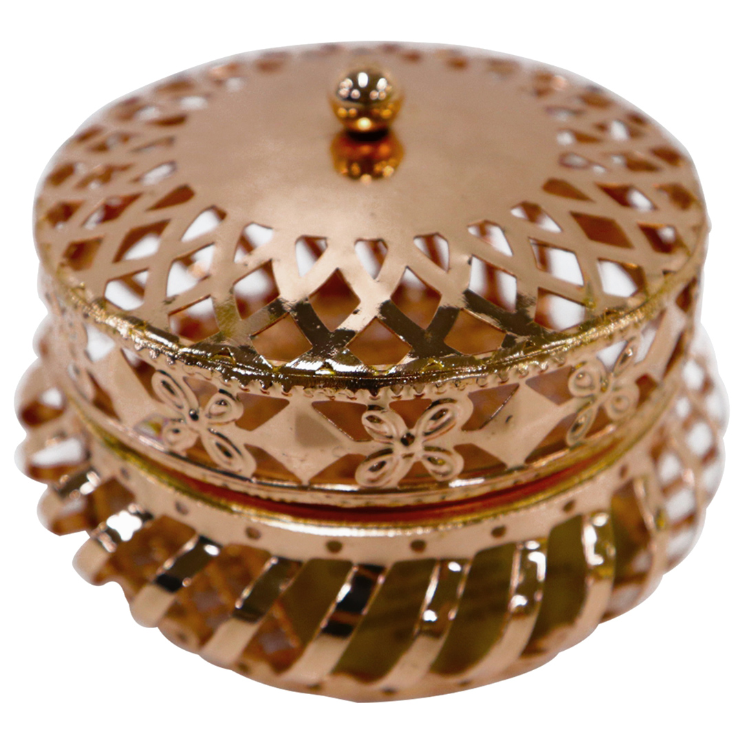 Imagem ilustrativa para Porta joias redondo em ferro 10,5xA7cm cor cobre