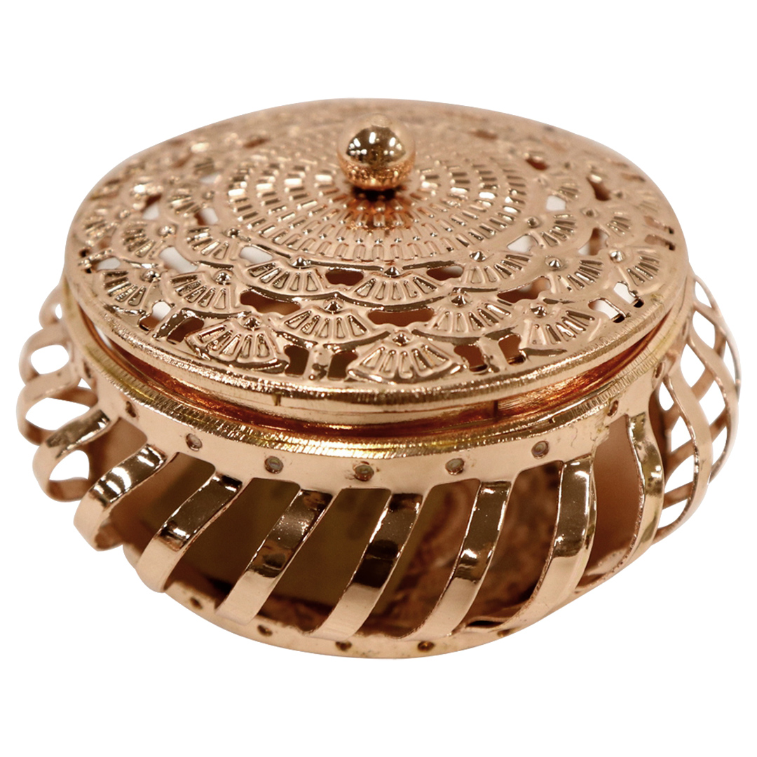 Imagem ilustrativa para Porta joias redondo em ferro 10,5xA7cm cor cobre