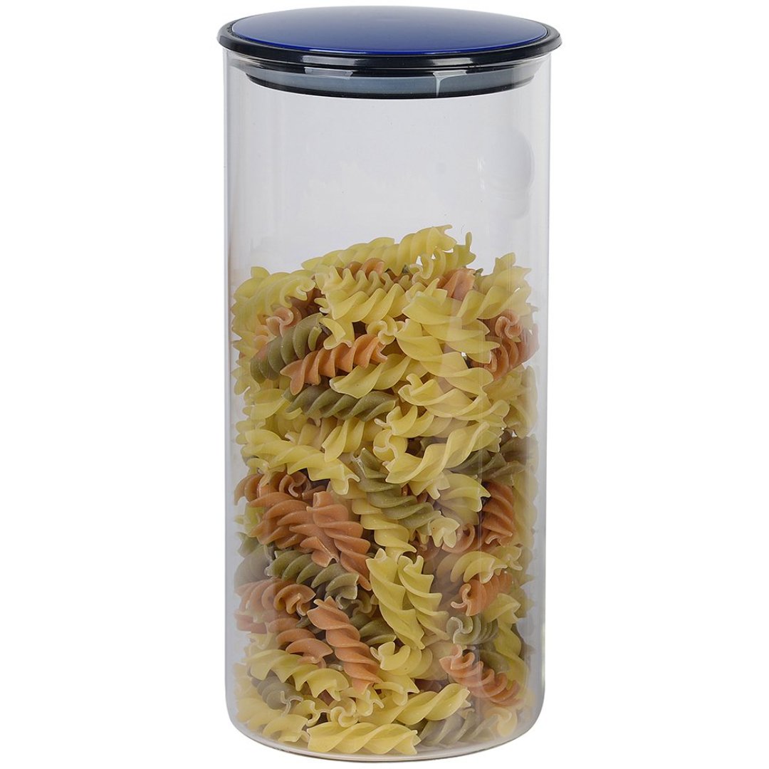 Imagem ilustrativa para Porta mantimento em vidro borossilicato com tampa azul cobalto 1,4L 10xA22,5cm