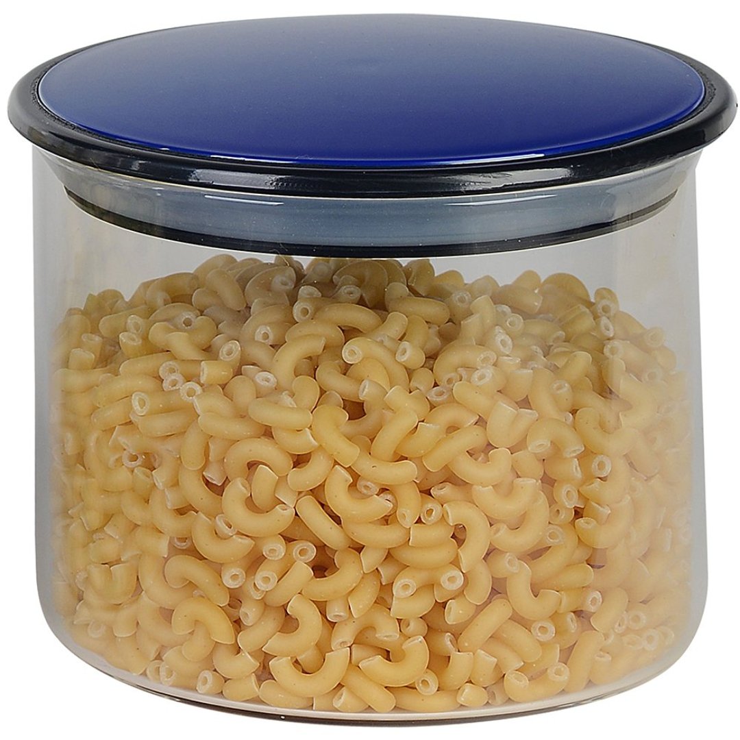 Imagem ilustrativa para Porta mantimento em vidro borossilicato com tampa azul cobalto 400ml 10xA8,5cm