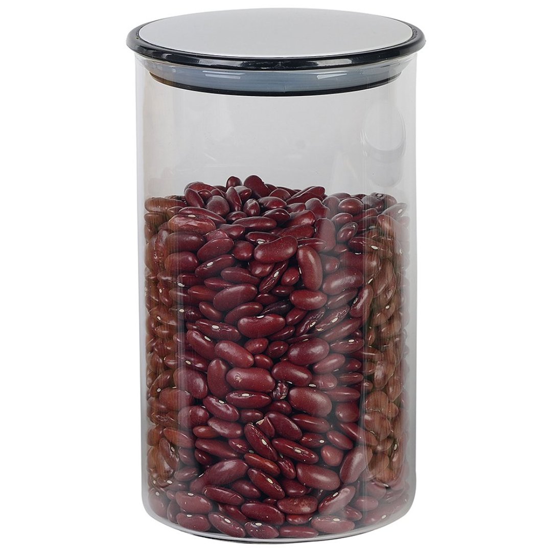 Imagem ilustrativa para Porta mantimento em vidro borossilicato com tampa branca 1L 10xA17,5cm