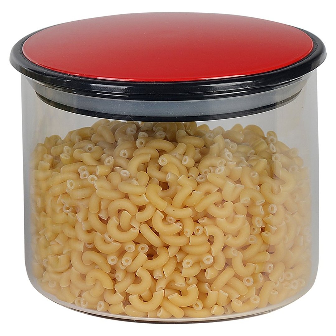 Imagem ilustrativa para Porta mantimento em vidro borossilicato com tampa vermelha 400ml 10xA8,5cm