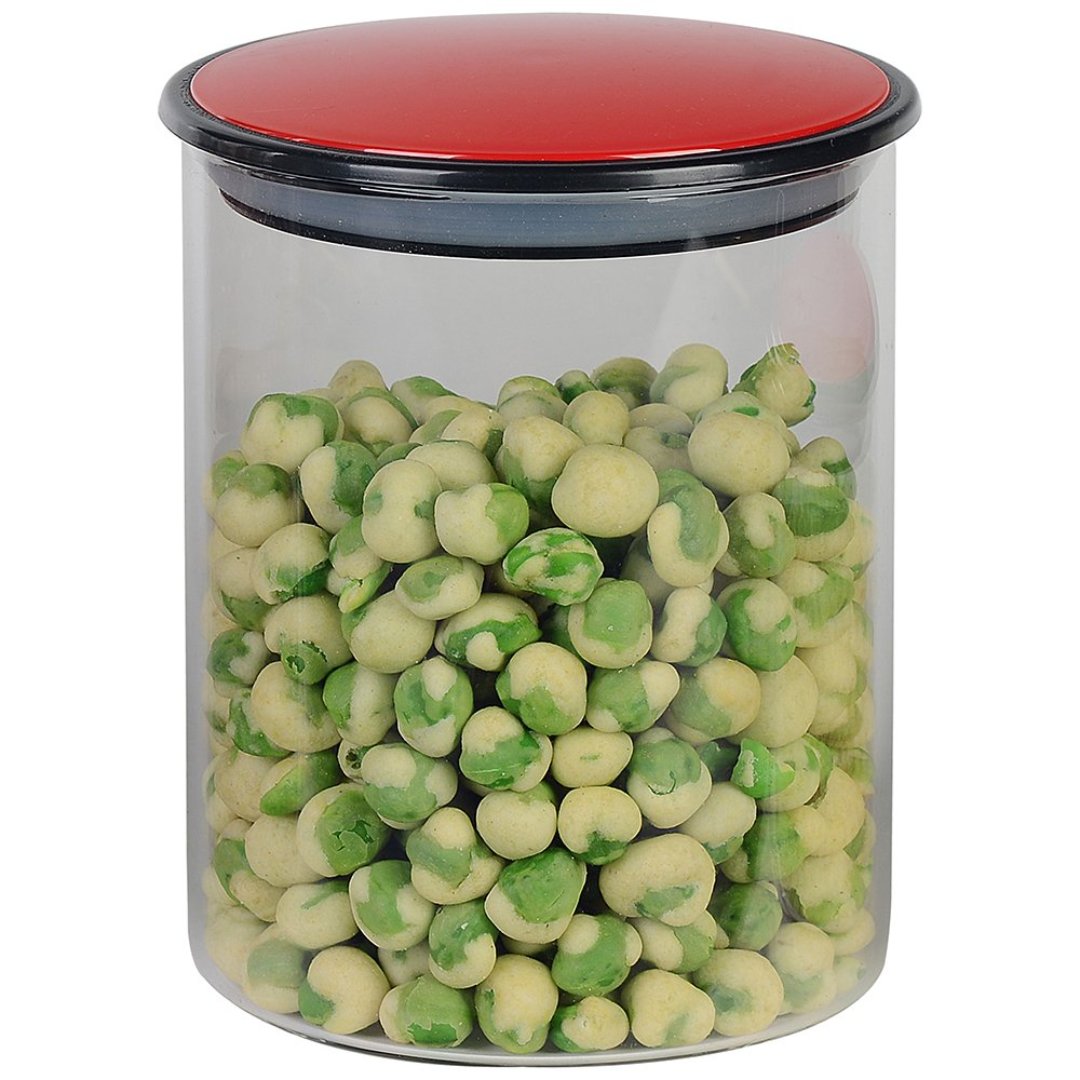 Fotografia para o produto Porta mantimento em vidro borossilicato com tampa cor vermelha 800ml D10xA13cm