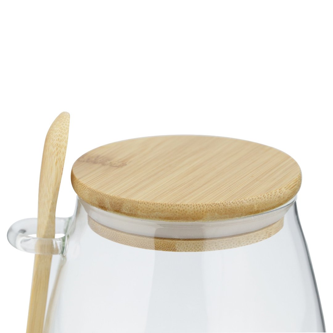 Fotografia para o produto Porta mantimento em vidro borossilicato com tampa e colher em bambu 1L L12xP8,5xA14cm