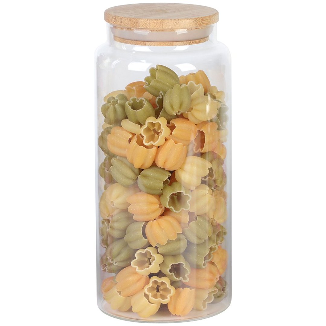 Imagem ilustrativa para Porta mantimento em vidro borossilicato com tampa em bambu 1,4L 10xA22cm