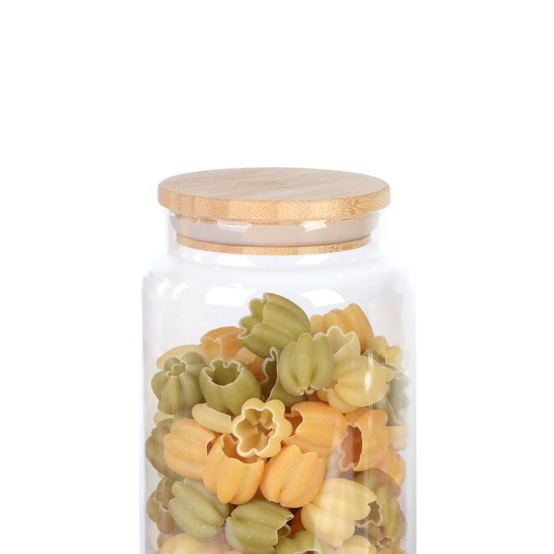 Fotografia para o produto Porta mantimento em vidro borossilicato com tampa em bambu 1,4L 010xA22cm