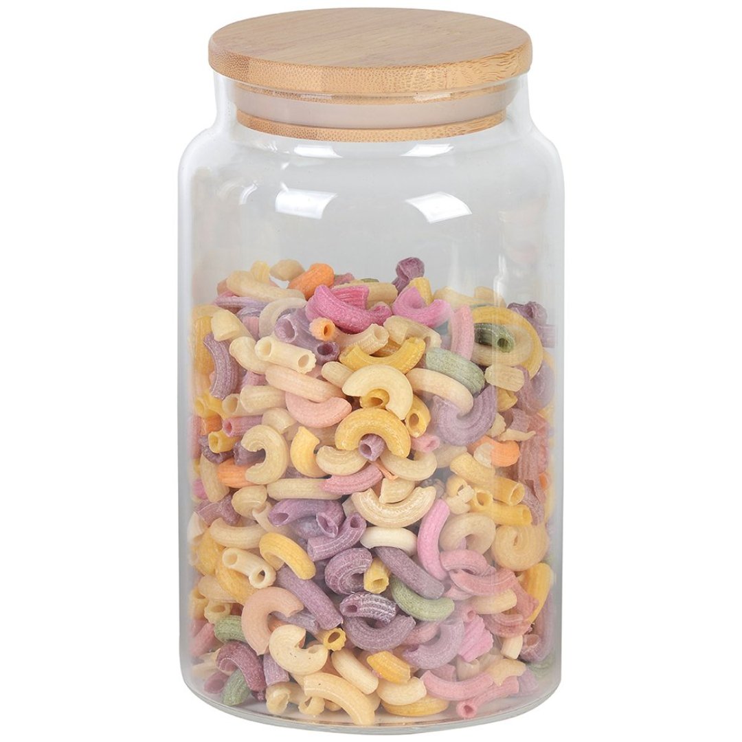 Fotografia para o produto Porta mantimento em vidro borossilicato com tampa em bambu 1L D10xA17cm