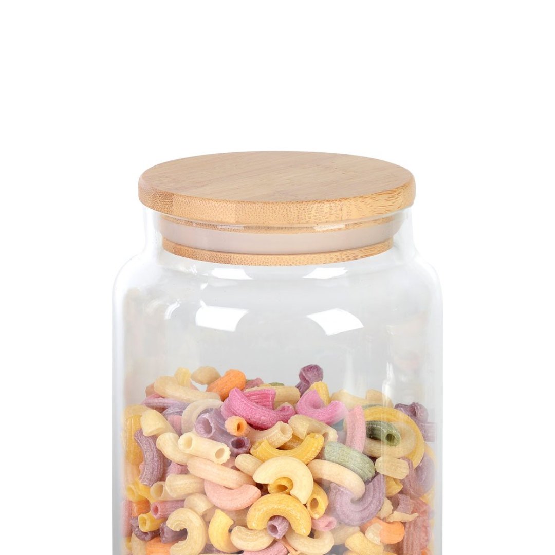 Fotografia para o produto Porta mantimento em vidro borossilicato com tampa em bambu 1L D10xA17cm