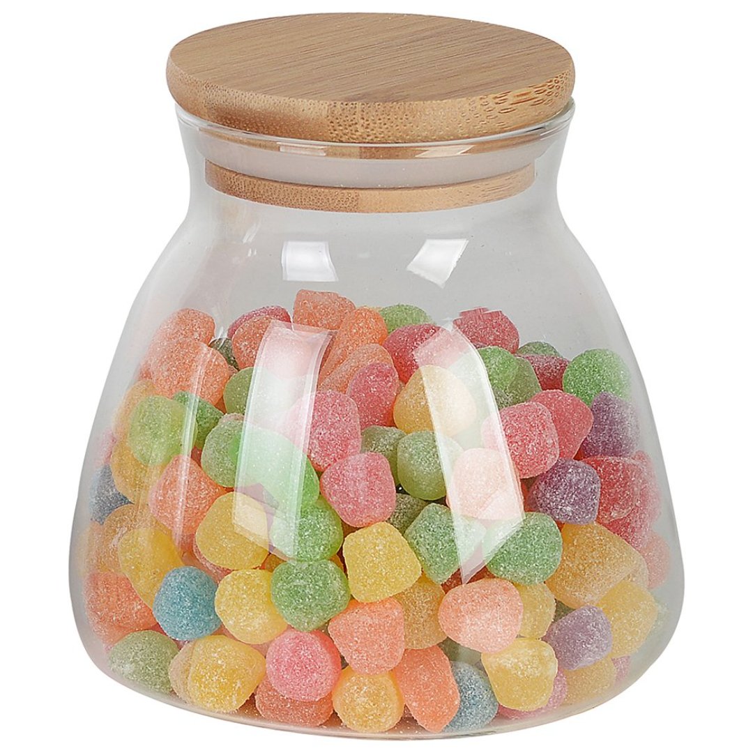 Fotografia para o produto Porta mantimento em vidro borossilicato com tampa em bambu 450ml 010xA10,5cm