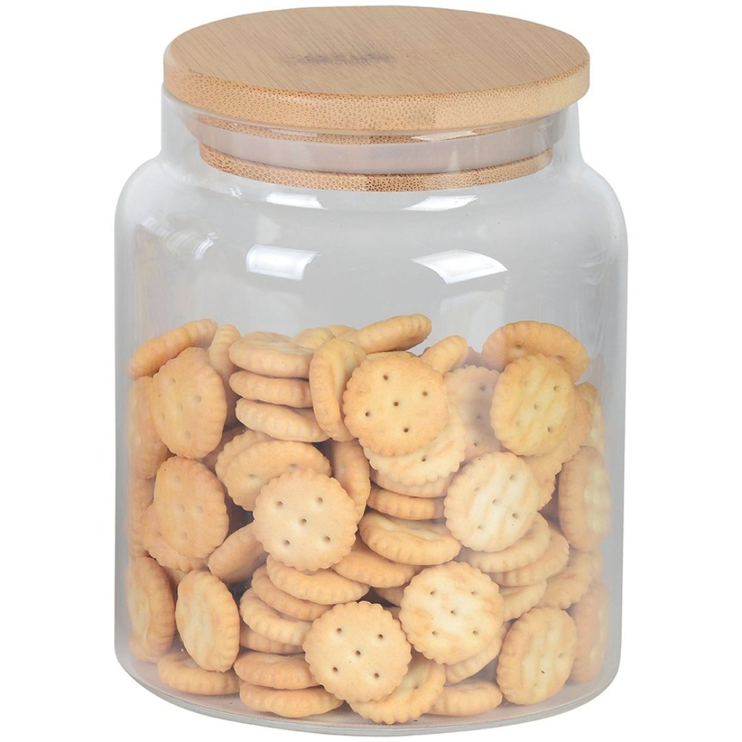 Imagem ilustrativa para Porta mantimento em vidro borossilicato com tampa em bambu 700ml 10xA12,5cm