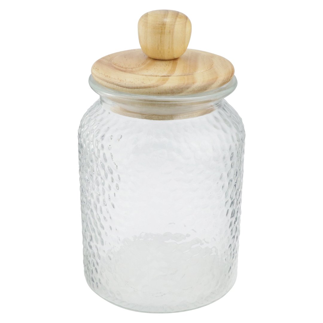 Fotografia para o produto Porta mantimento em vidro com tampa em madeira 600ml Ø11xA15cm