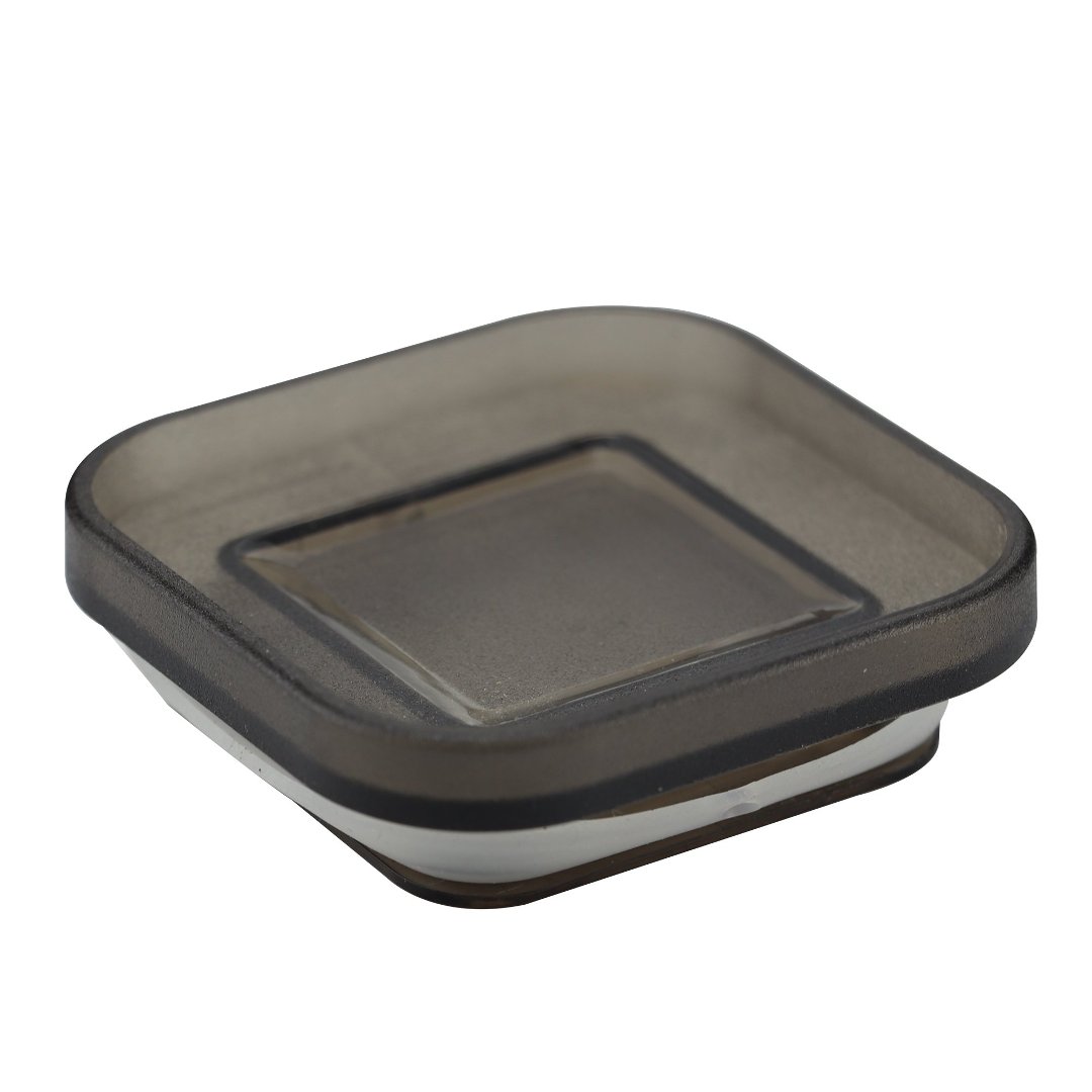 Fotografia para o produto Porta mantimento quadrado em vidro borossilicato com tampa plástica cor cinza 150ml L6,5xP6,5xA7cm