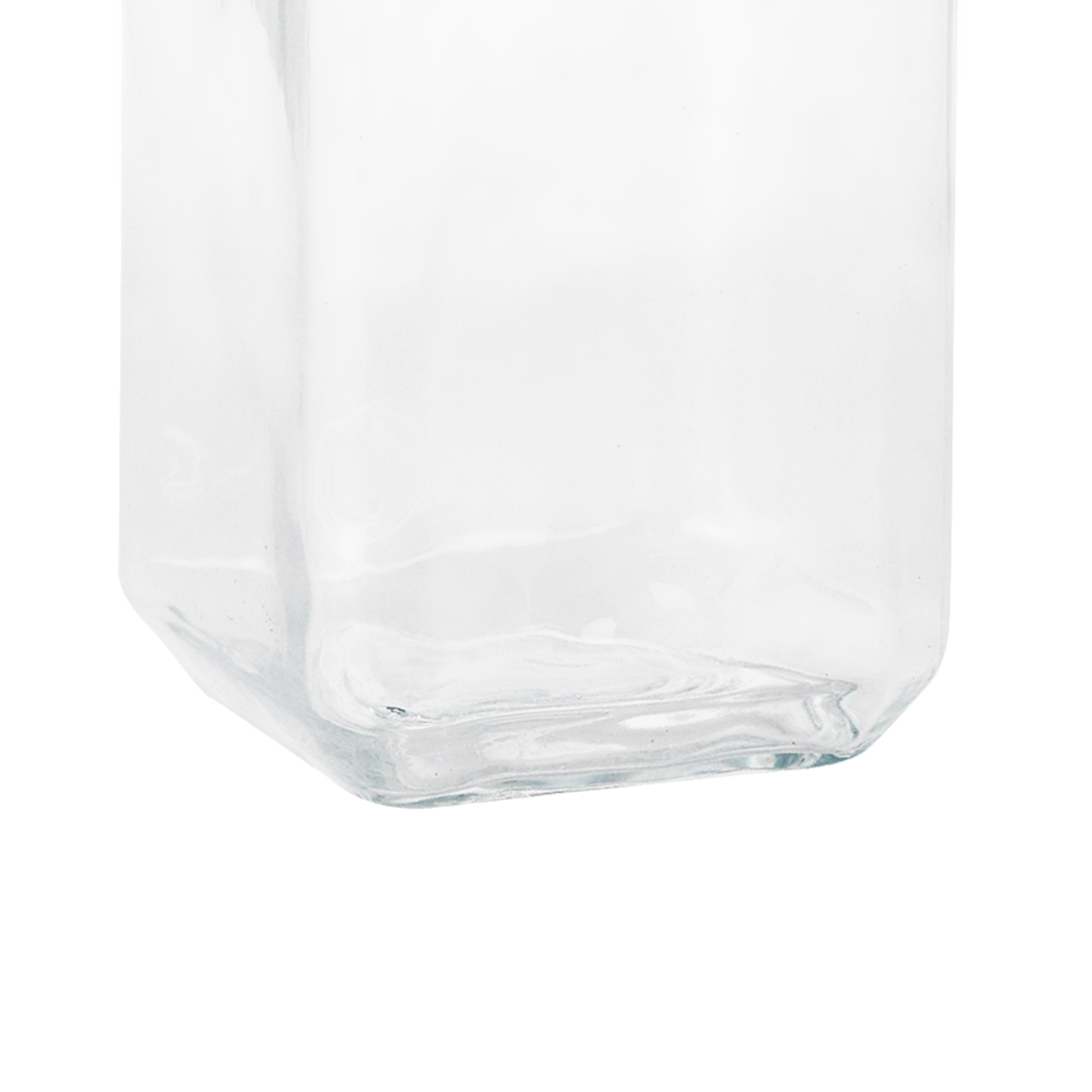 Fotografia para o produto Porta mantimento quadrado em vidro liso com tampa de metal cor cobre 1,6L L11xP11xA18cm