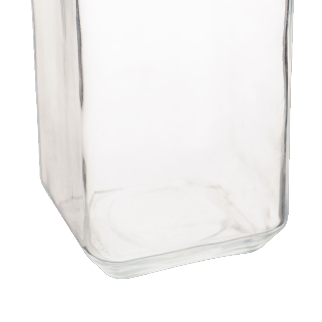 Fotografia para o produto Porta mantimento quadrado em vidro liso com tampa de metal cor cobre 2L L11xP11xA23cm