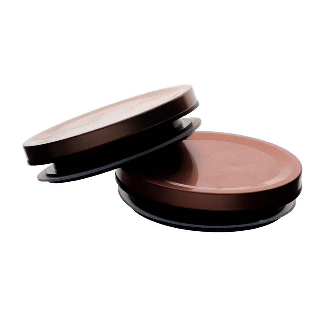 Fotografia para o produto Porta mantimento redondo em vidro borossilicato com tampa de metal cobre 1,8L 010xA27,5cm