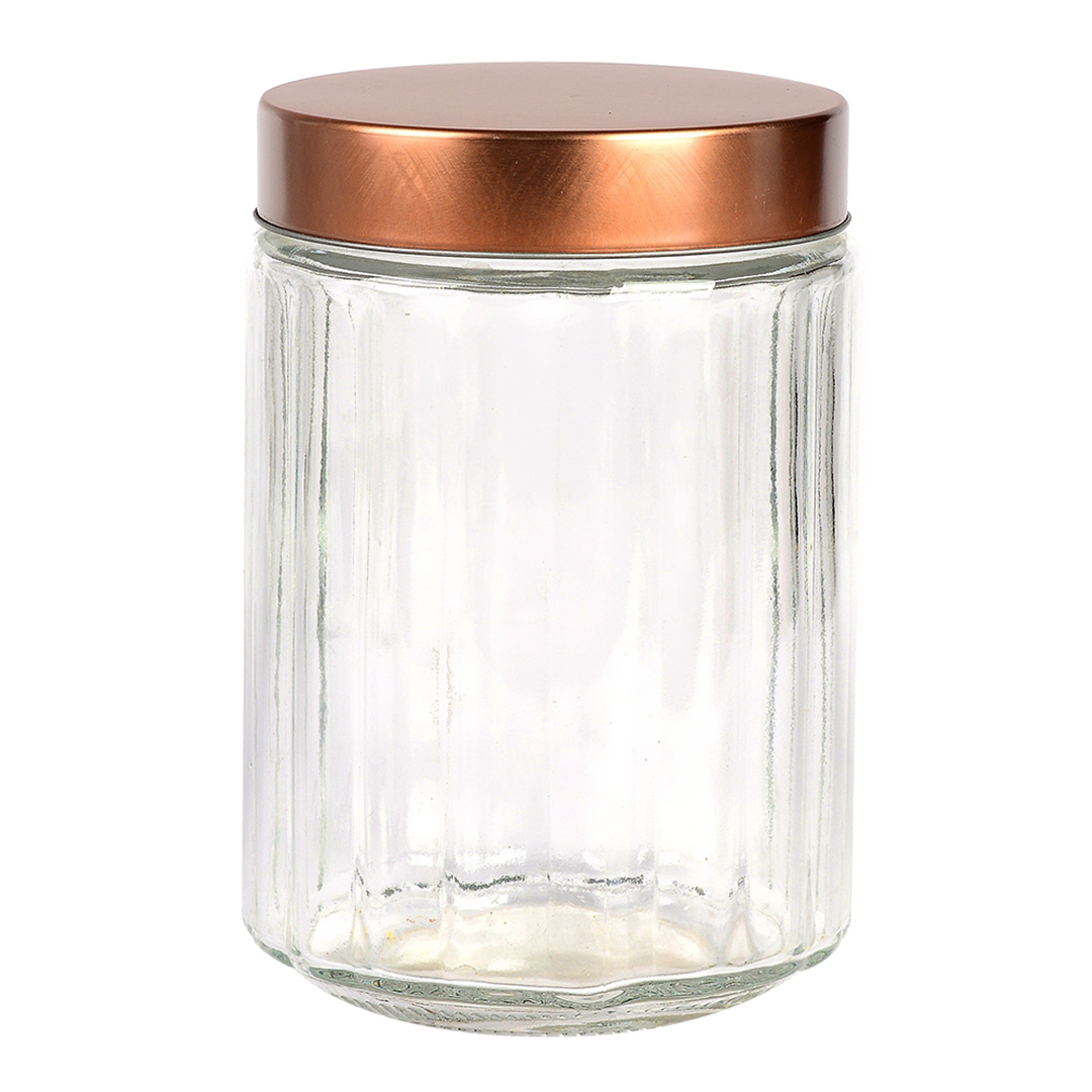 Imagem ilustrativa para Porta mantimento redondo em vidro com tampa cobre 1,2L 11xA17cm