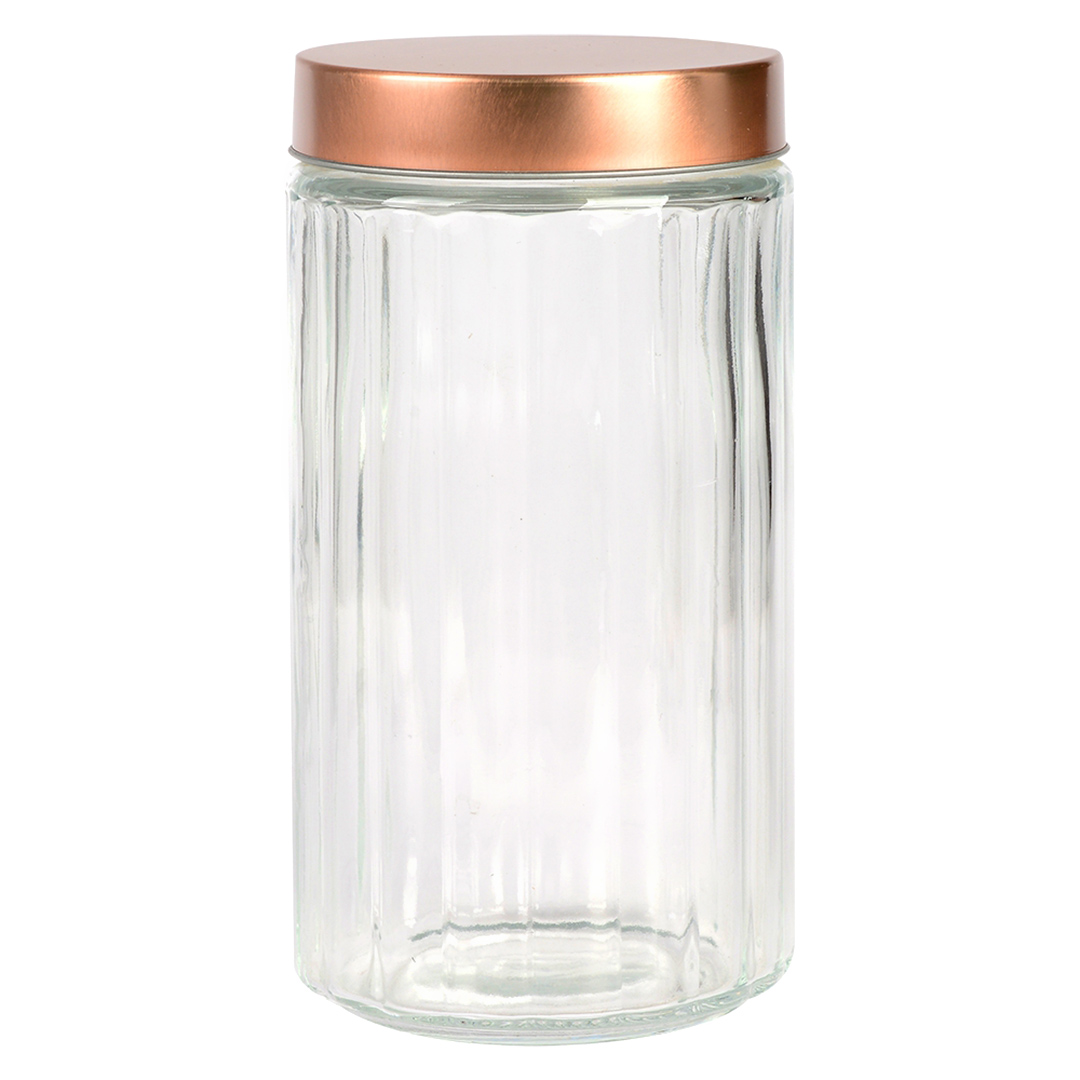 Imagem ilustrativa para Porta mantimento redondo em vidro com tampa cobre 1,7L 11xA22cm