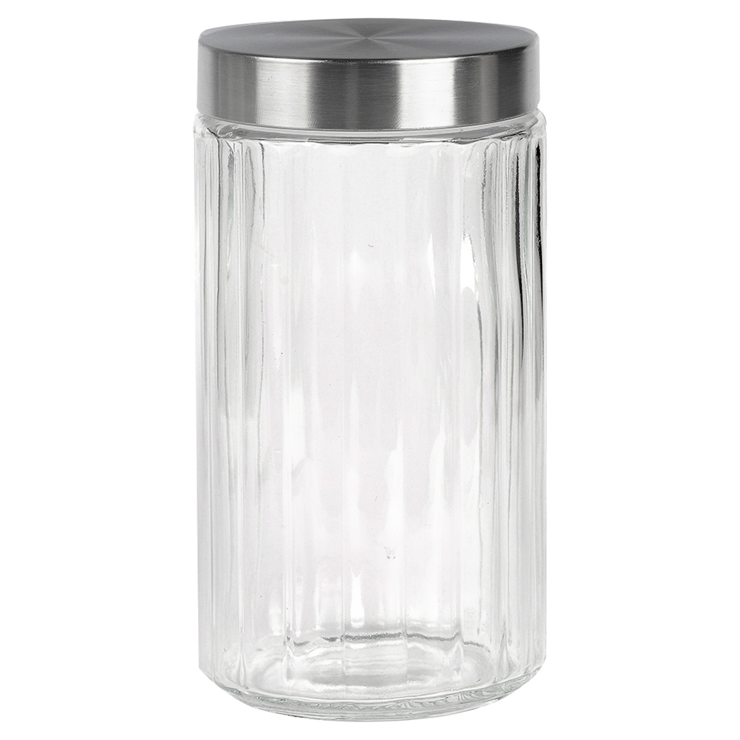 Imagem ilustrativa para Porta mantimento redondo em vidro com tampa prata 1,7L 11xA22cm