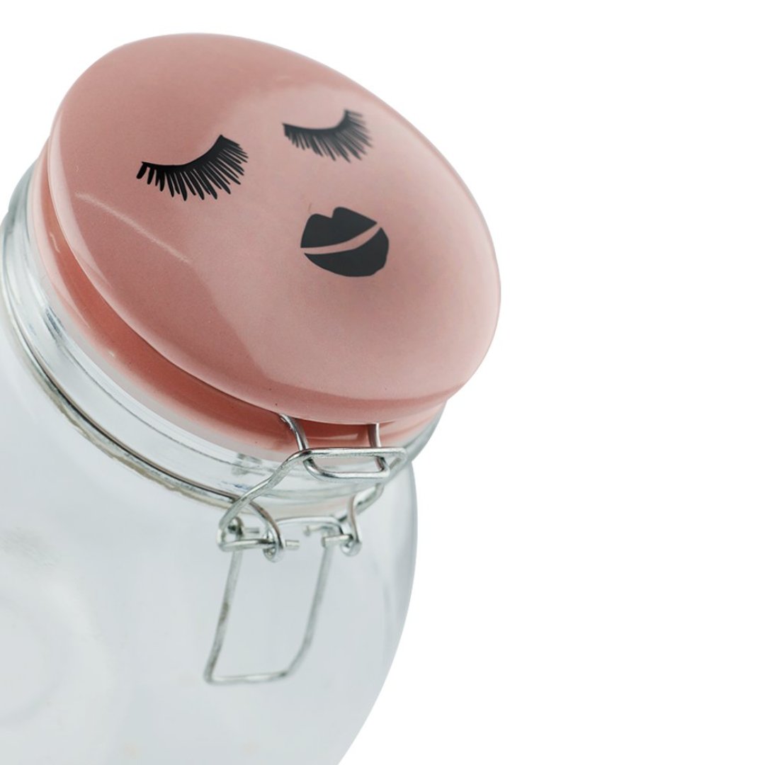 Fotografia para o produto Porta mantimento redondo em vidro com tampa e trava 1,2L 014,5xA16,5cm