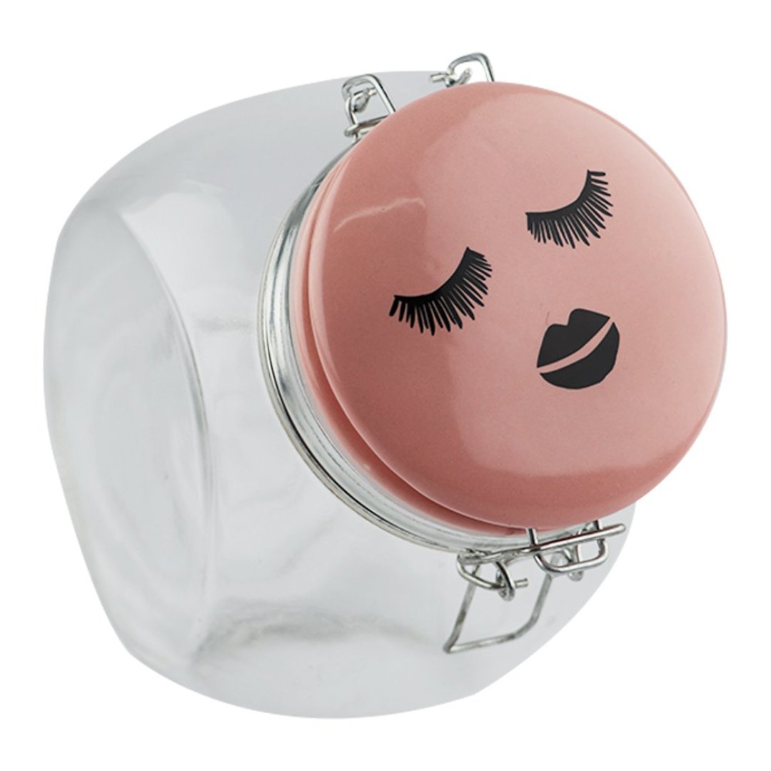 Fotografia para o produto Porta mantimento redondo em vidro com tampa e trava 1,2L 014,5xA16,5cm