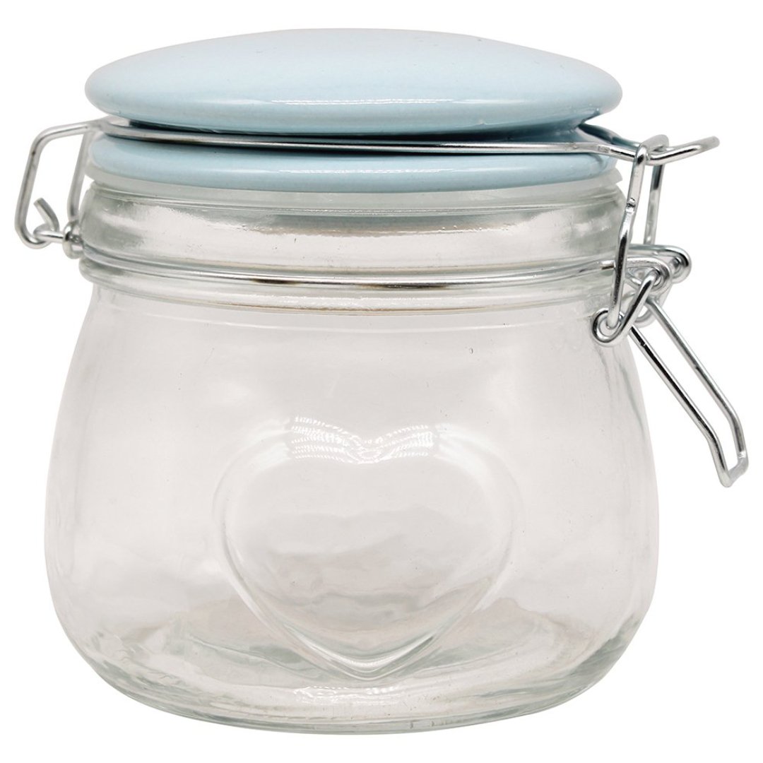 Fotografia para o produto Porta mantimento redondo em vidro com tampa e trava 450ml 011,5xA11cm