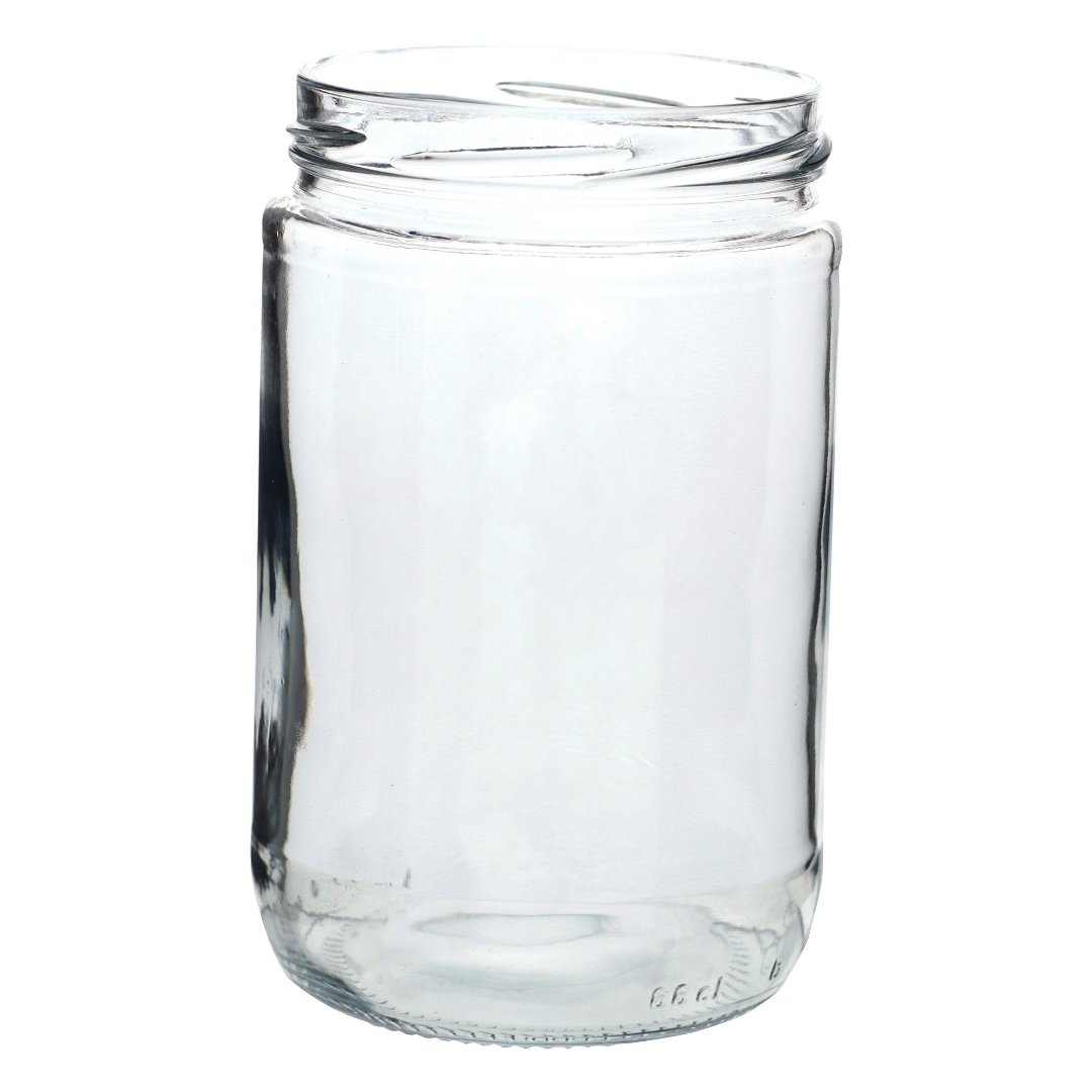 Fotografia para o produto Porta mantimento redondo em vidro com tampa em plástico cor cinza 660ml 09xA15cm