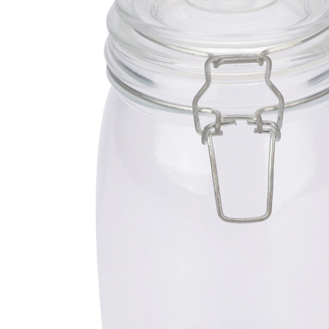 Fotografia para o produto Porta mantimento redondo em vidro liso com tampa e trava 1,5L 010,5xA21,5cm