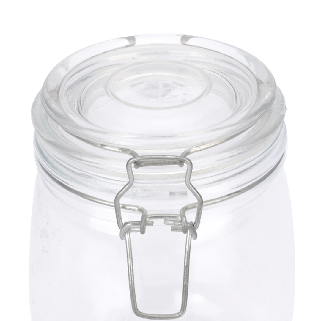 Fotografia para o produto Porta mantimento redondo em vidro liso com tampa e trava 750ml 010,5xA14cm