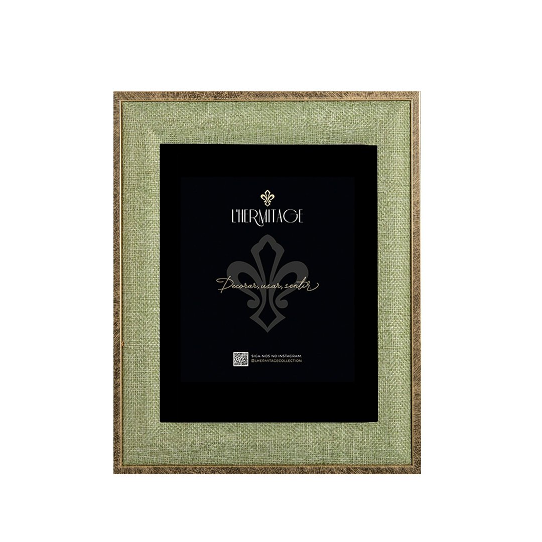 Imagem ilustrativa para Porta retrato em mdf e veludo 15x20cm dourado e verde