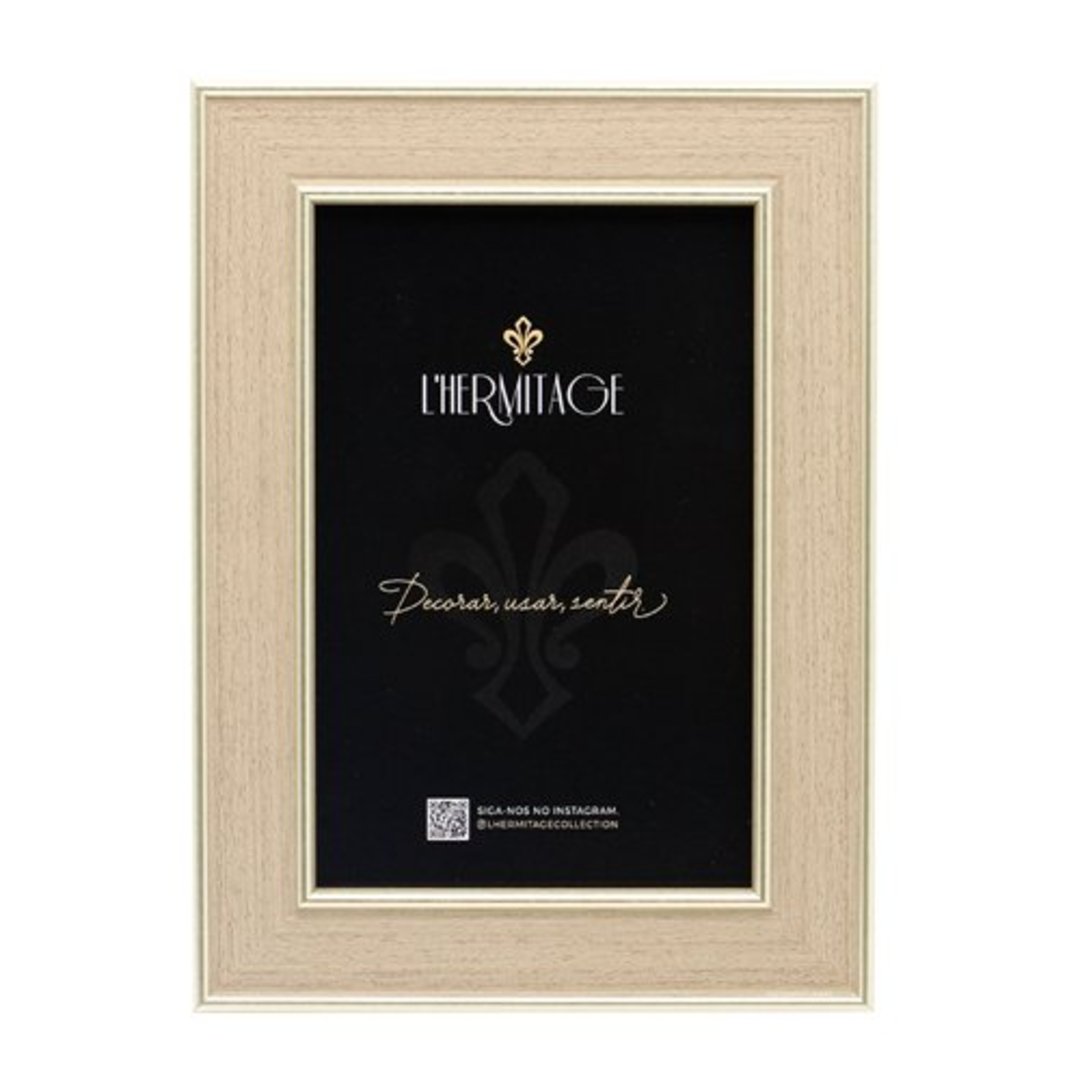 Fotografia para o produto Porta retrato em poliestireno 10x15 champanhe e bege