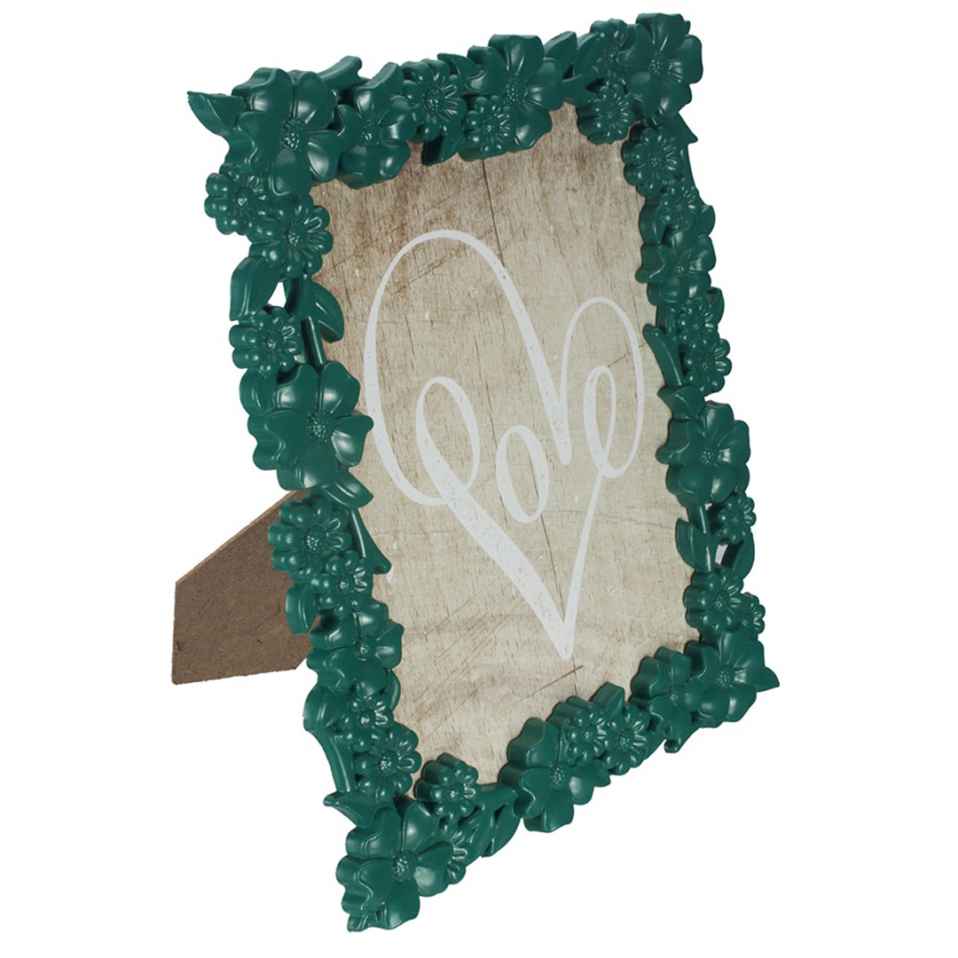 Imagem ilustrativa para Porta retrato Flowerfull em plástico 13x18cm verde folha