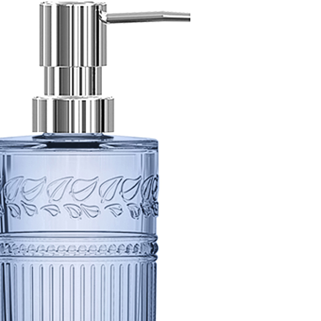 Fotografia para o produto Porta sabonete em vidro 07xA16cm 330ml cor azul luster