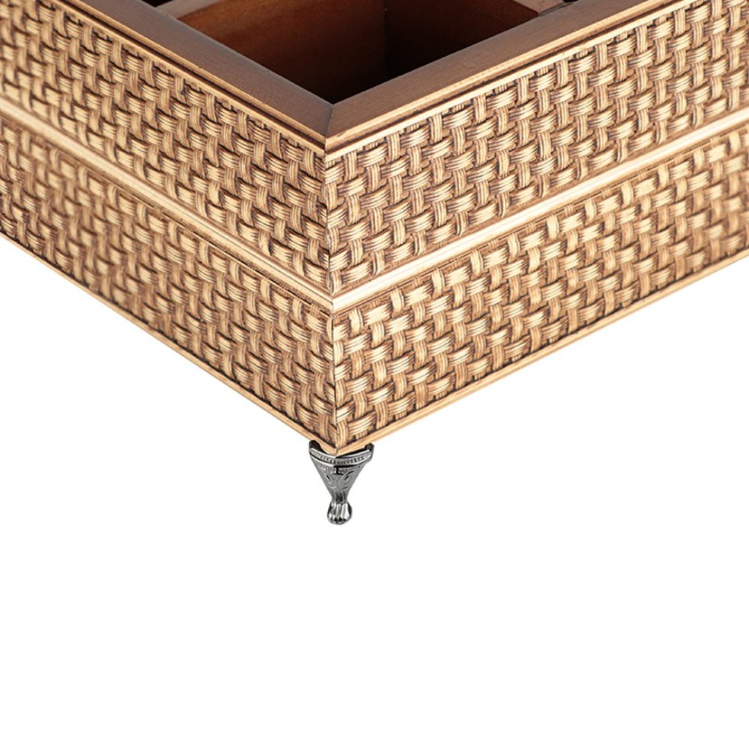 Fotografia para o produto Porta talheres de madeira com pé L17,5xP17,5xA12cm cor marrom