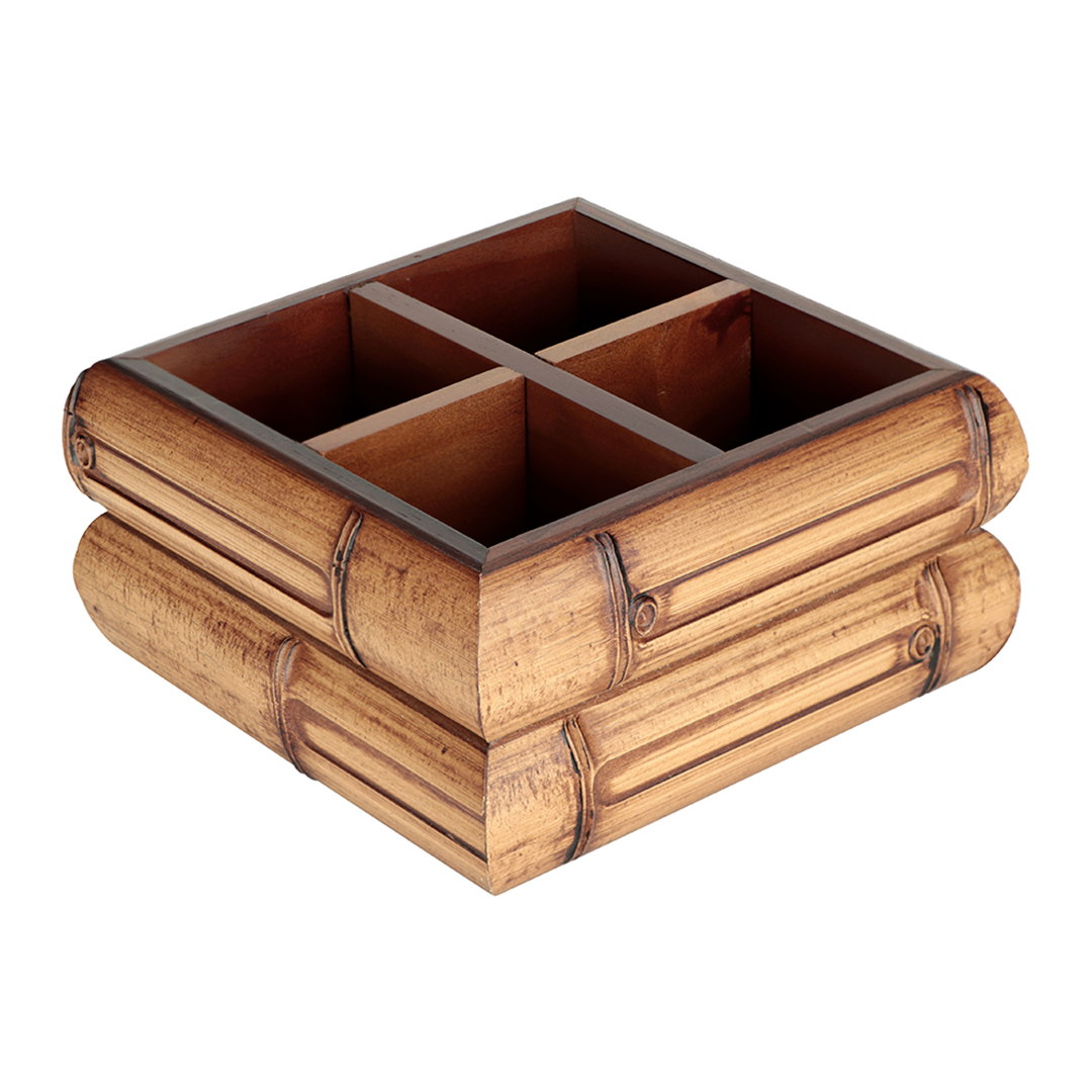 Imagem ilustrativa para Porta talheres de madeira L17,5xP17,5xA9cm cor marrom