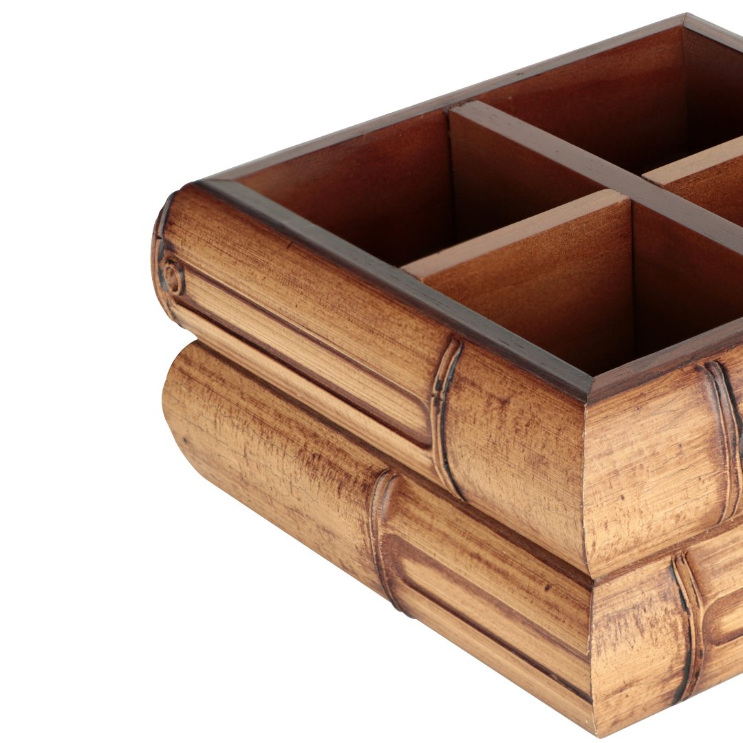 Fotografia para o produto Porta talheres de madeira L17,5xP17,5xA9cm cor marrom