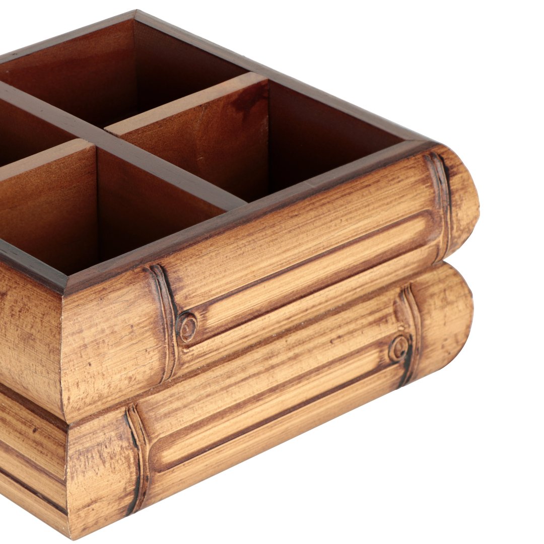 Fotografia para o produto Porta talheres de madeira L17,5xP17,5xA9cm cor marrom