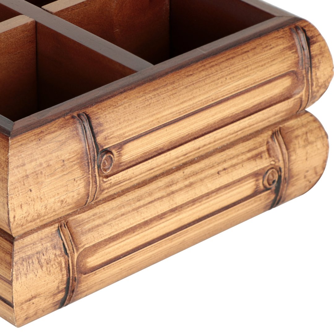 Fotografia para o produto Porta talheres de madeira L17,5xP17,5xA9cm cor marrom