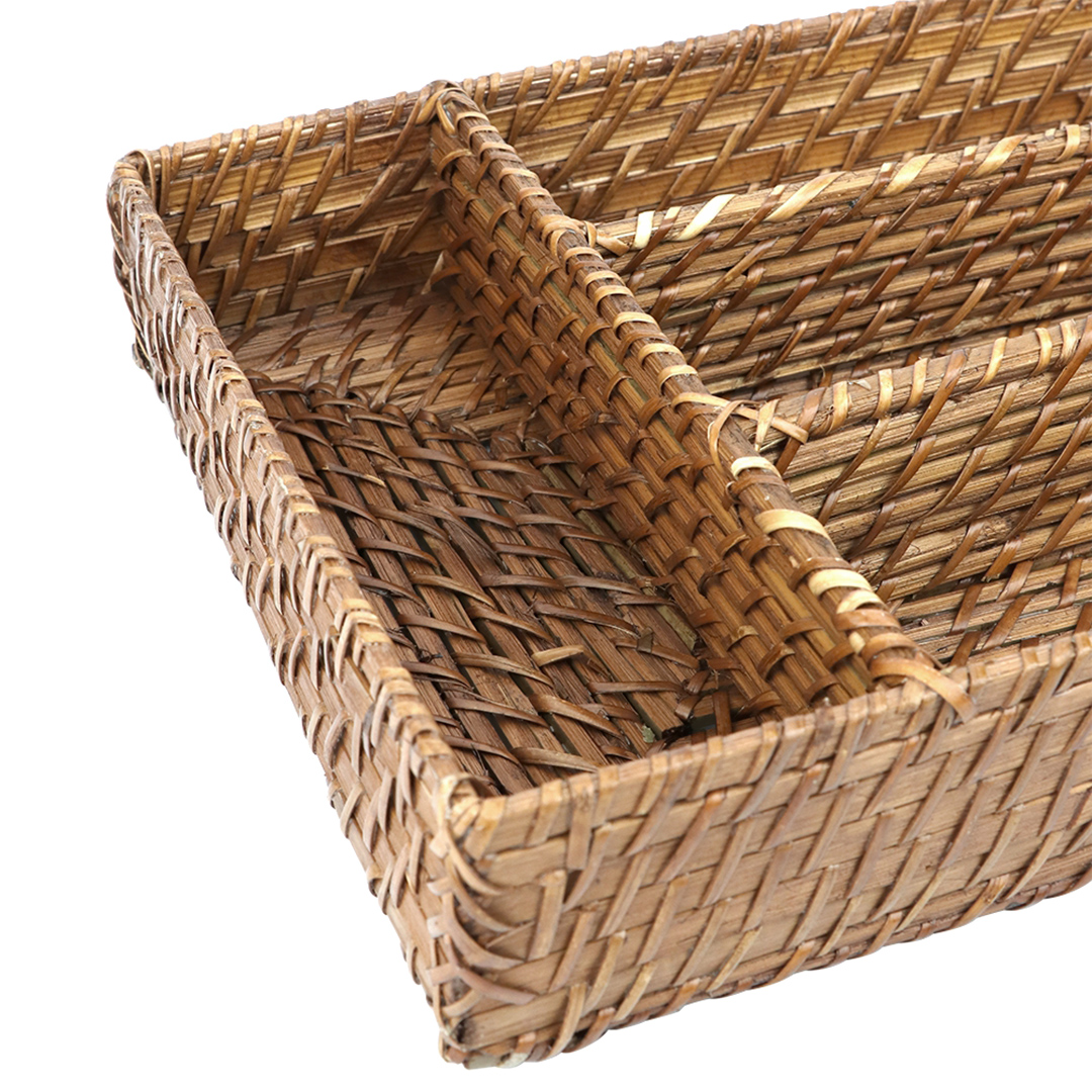 Fotografia para o produto Porta talheres em bambu e rattan L34xP24xA6cm