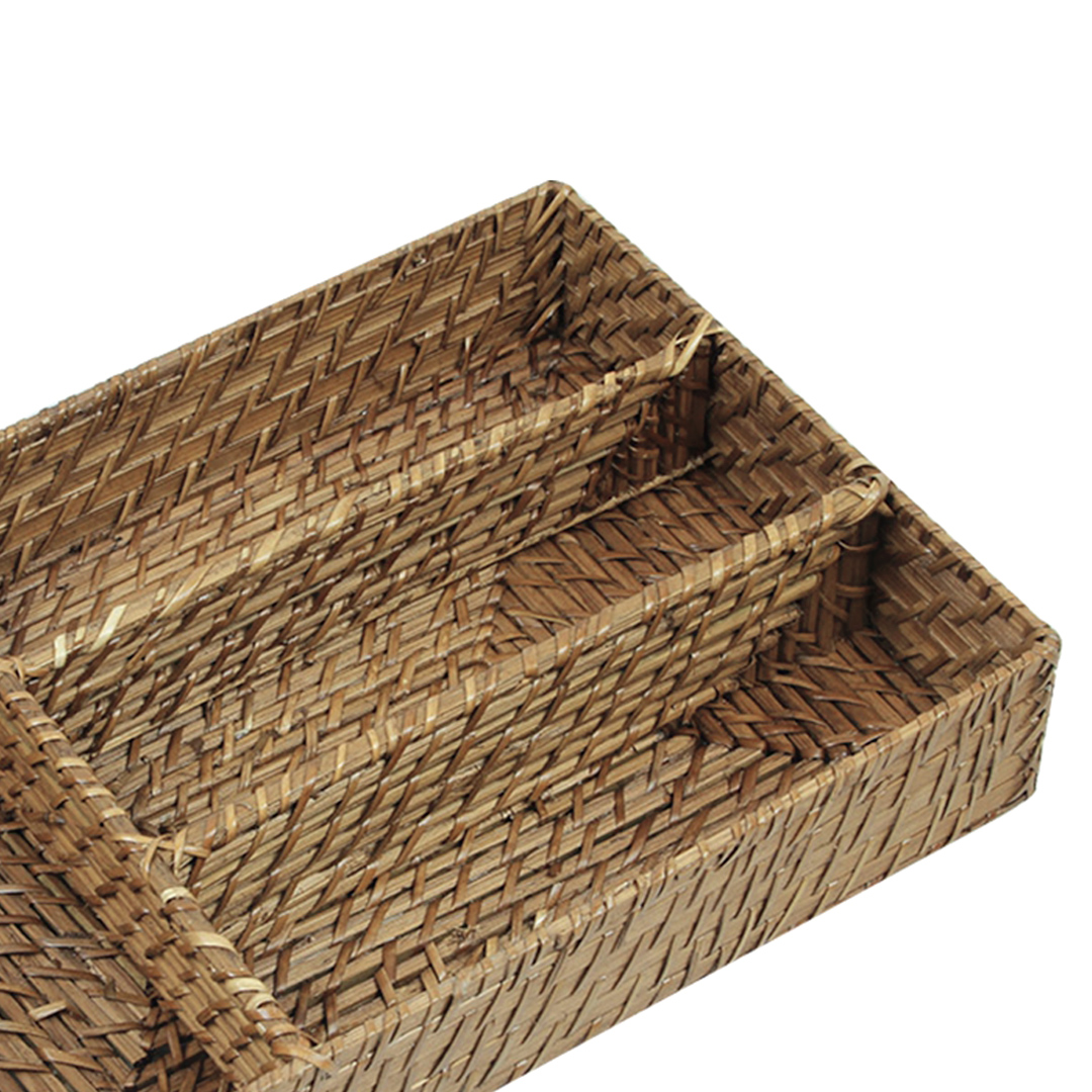 Fotografia para o produto Porta talheres em bambu e rattan L34xP24xA6cm
