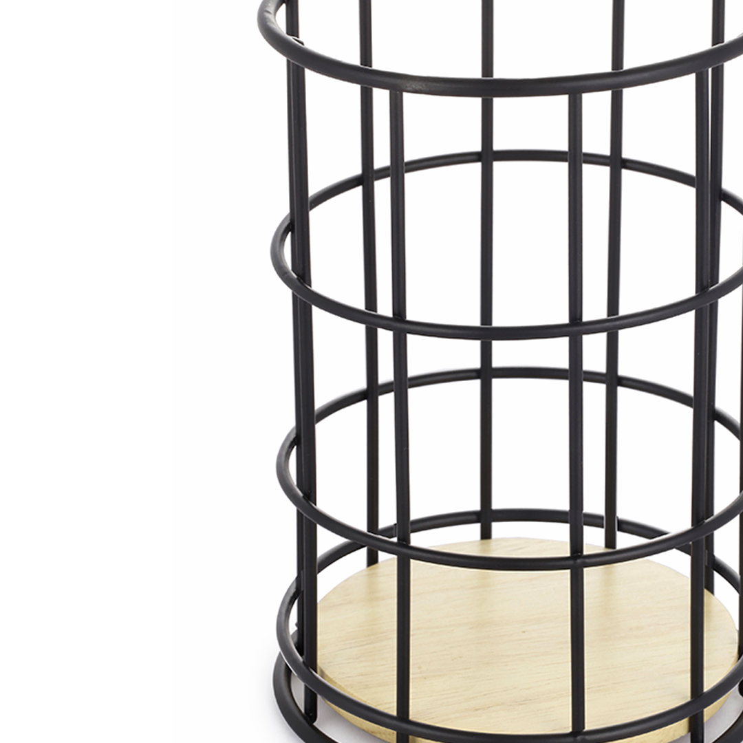 Fotografia para o produto Porta talheres em metal com base de madeira 011,2xA17cm