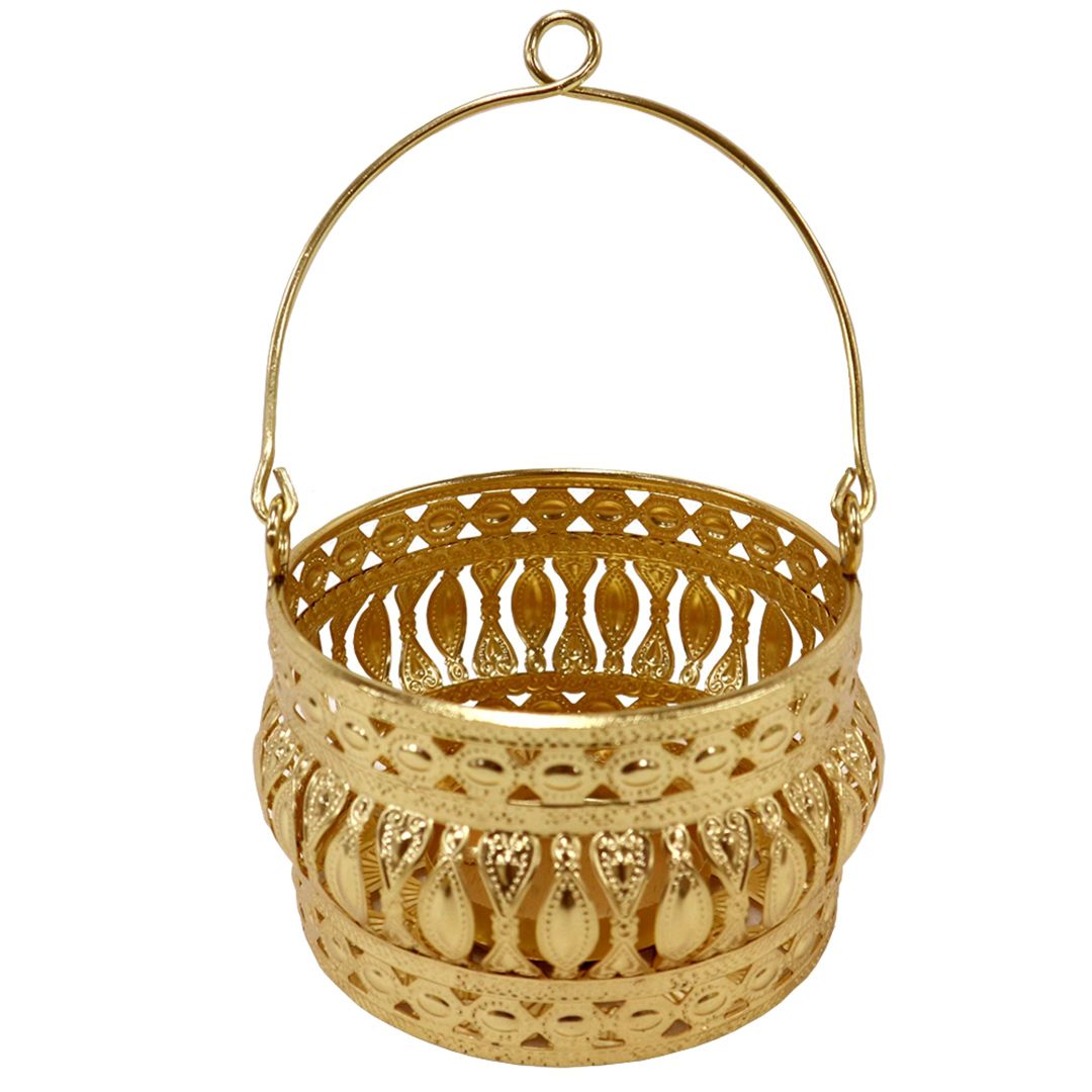 Imagem ilustrativa para Porta vela em ferro 14xA10cm cor dourada