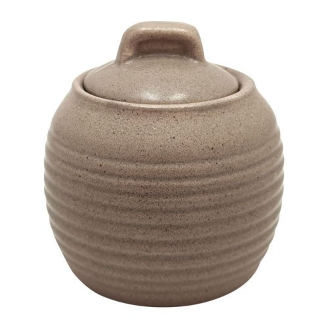 Imagem ilustrativa para Pote com tampa em cerâmica 160ml marrom