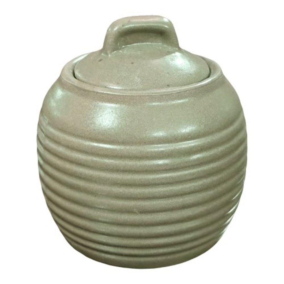 Imagem ilustrativa para Pote com tampa em cerâmica 160ml oliva